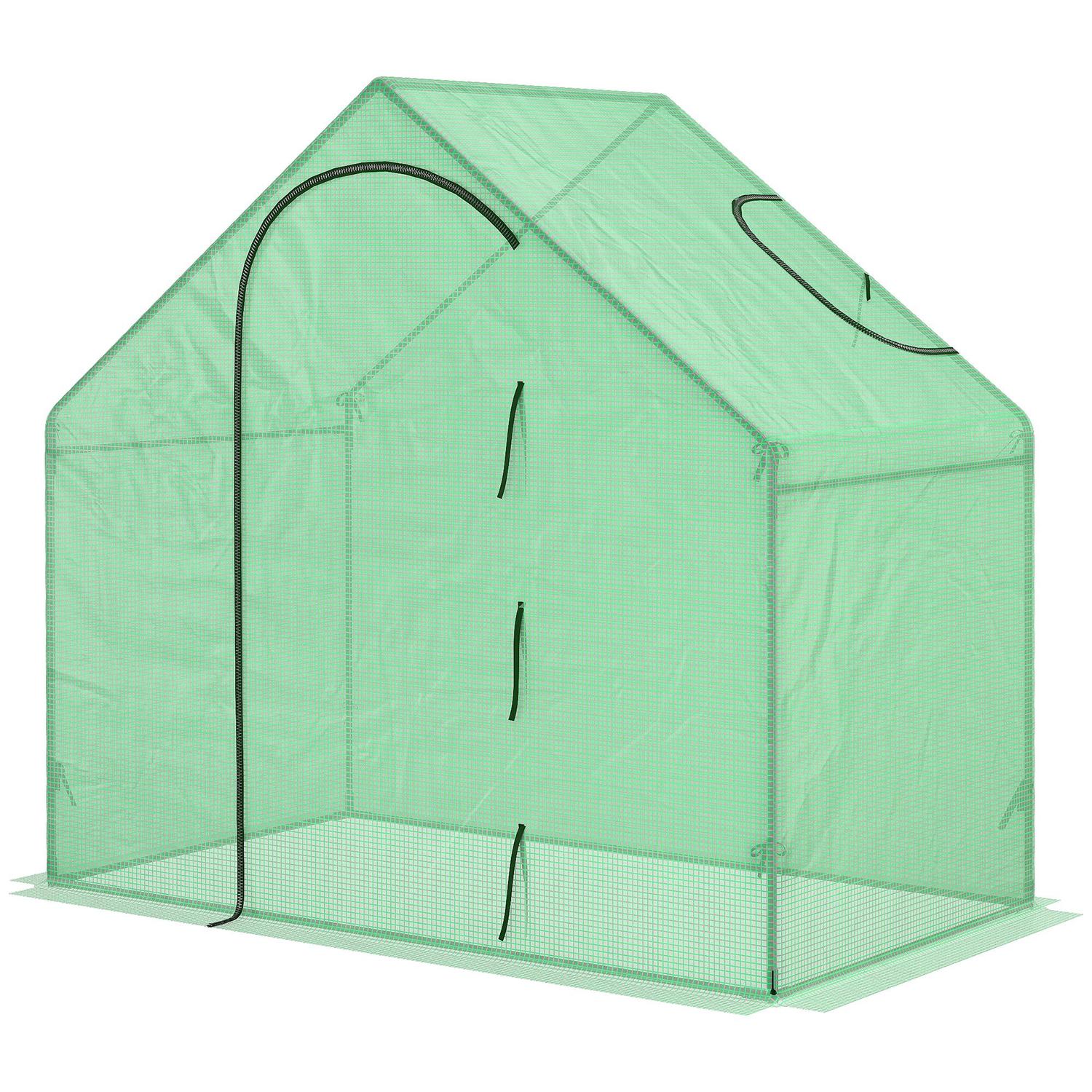 Tomatväxthus kall ram med fönster, dörr – stål, PVC, 180x100x168 cm