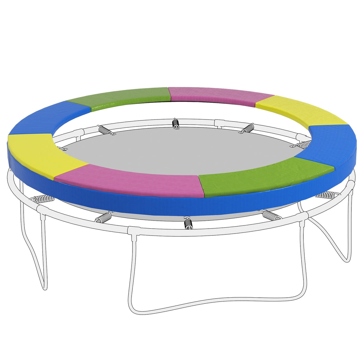 Coussin de protection trampoline 244 cm - protection UV, résistant aux intempéries