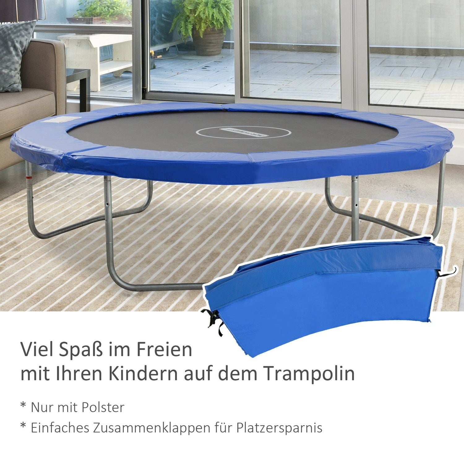Trampolin kantskydd & skyddsnät, väderbeständig, 8-15 ft