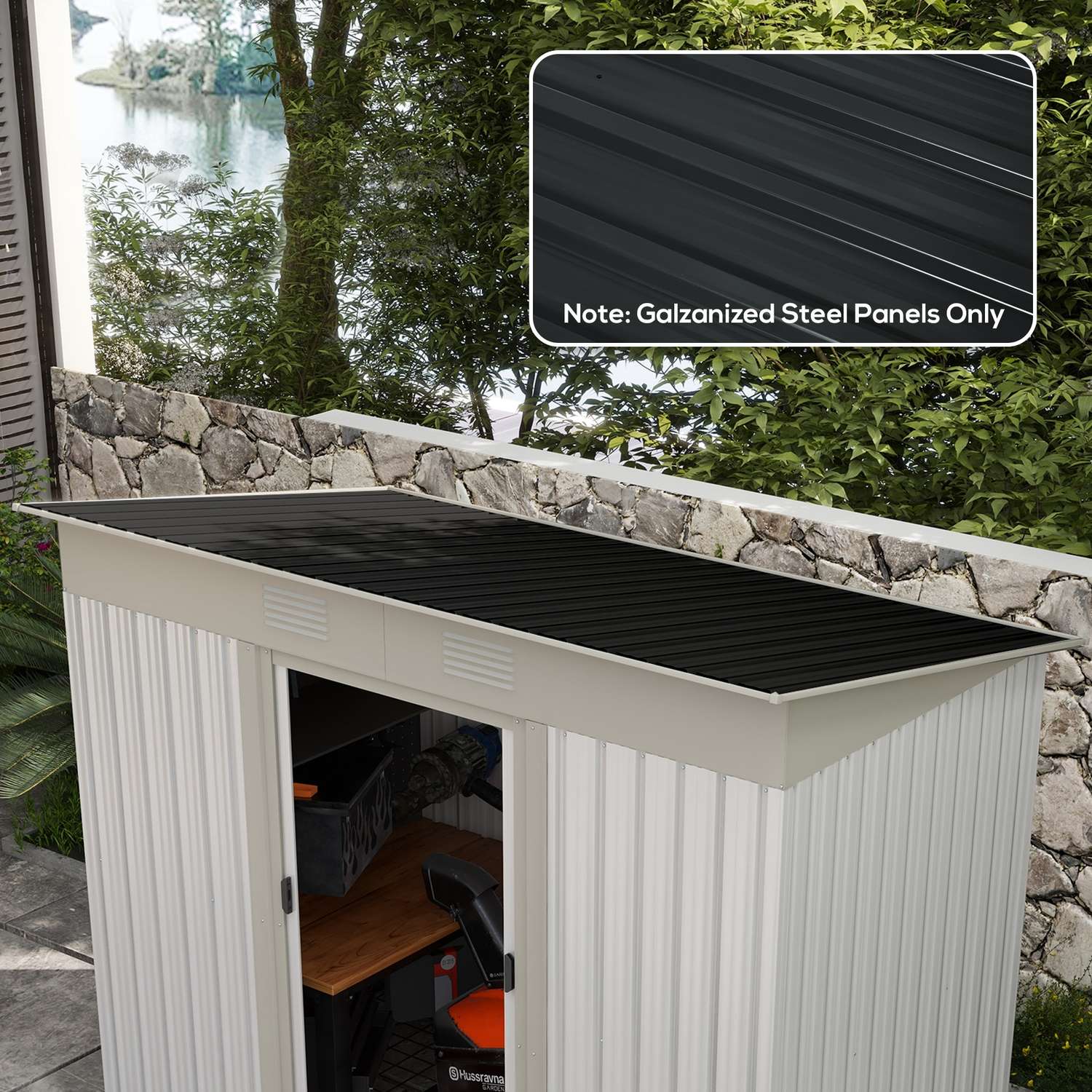 Trapetsformade galvaniserade takpaneler, 129x45 cm, 7 m², väderbeständig