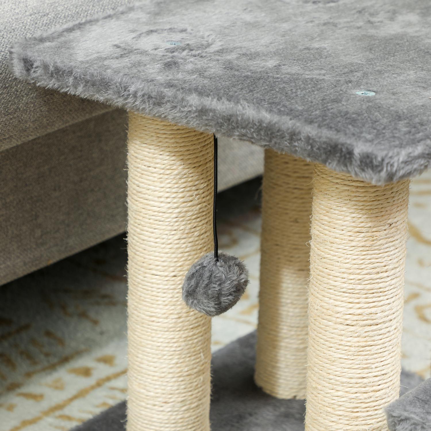Trappa för husdjur, 3 steg, 54 cm, klösträd i sisal