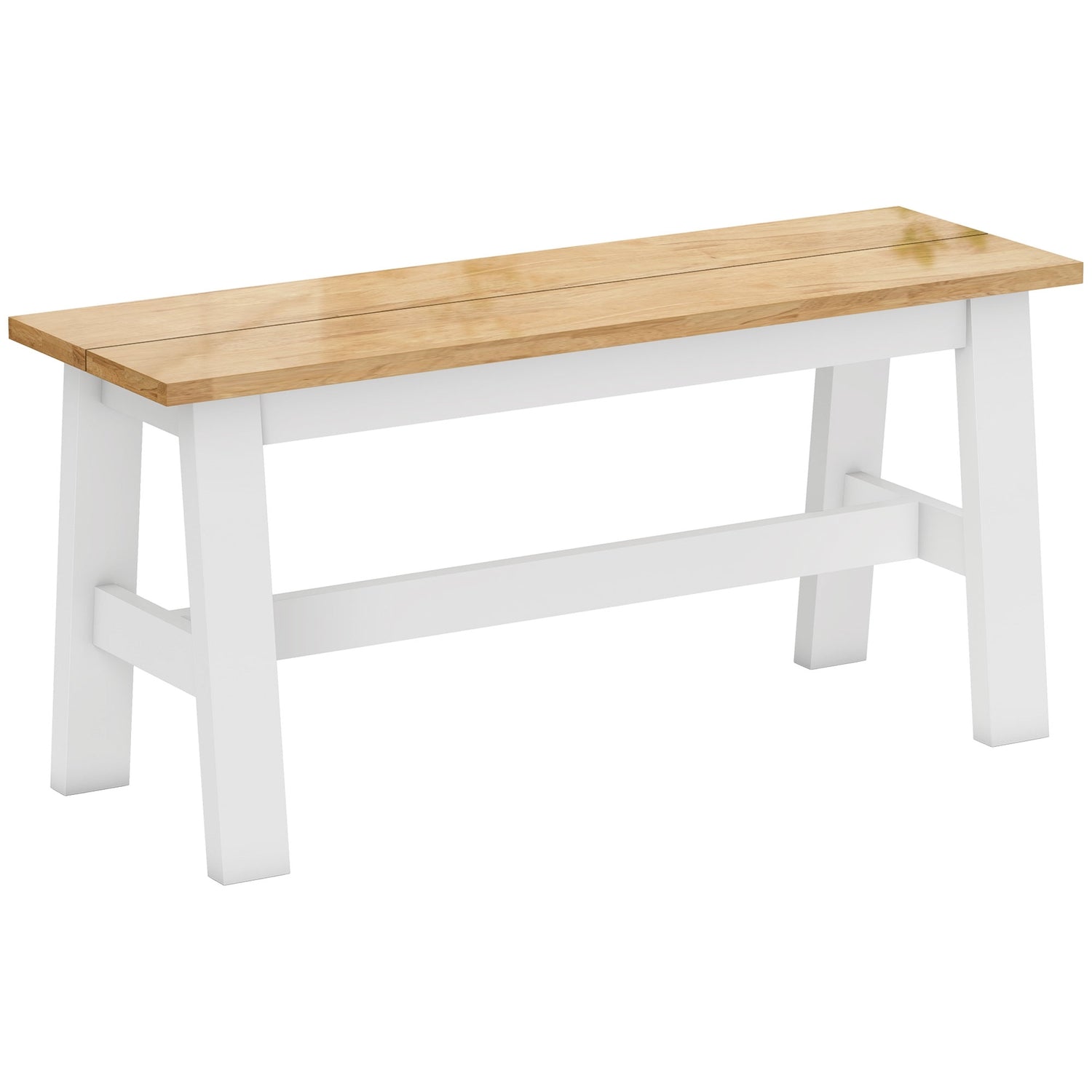 Träbänk för 2, ekfinish, gummiträ, 45 cm hög