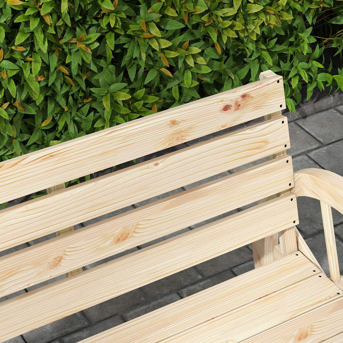 Panca da giardino, 2 posti, design a ruota di carro