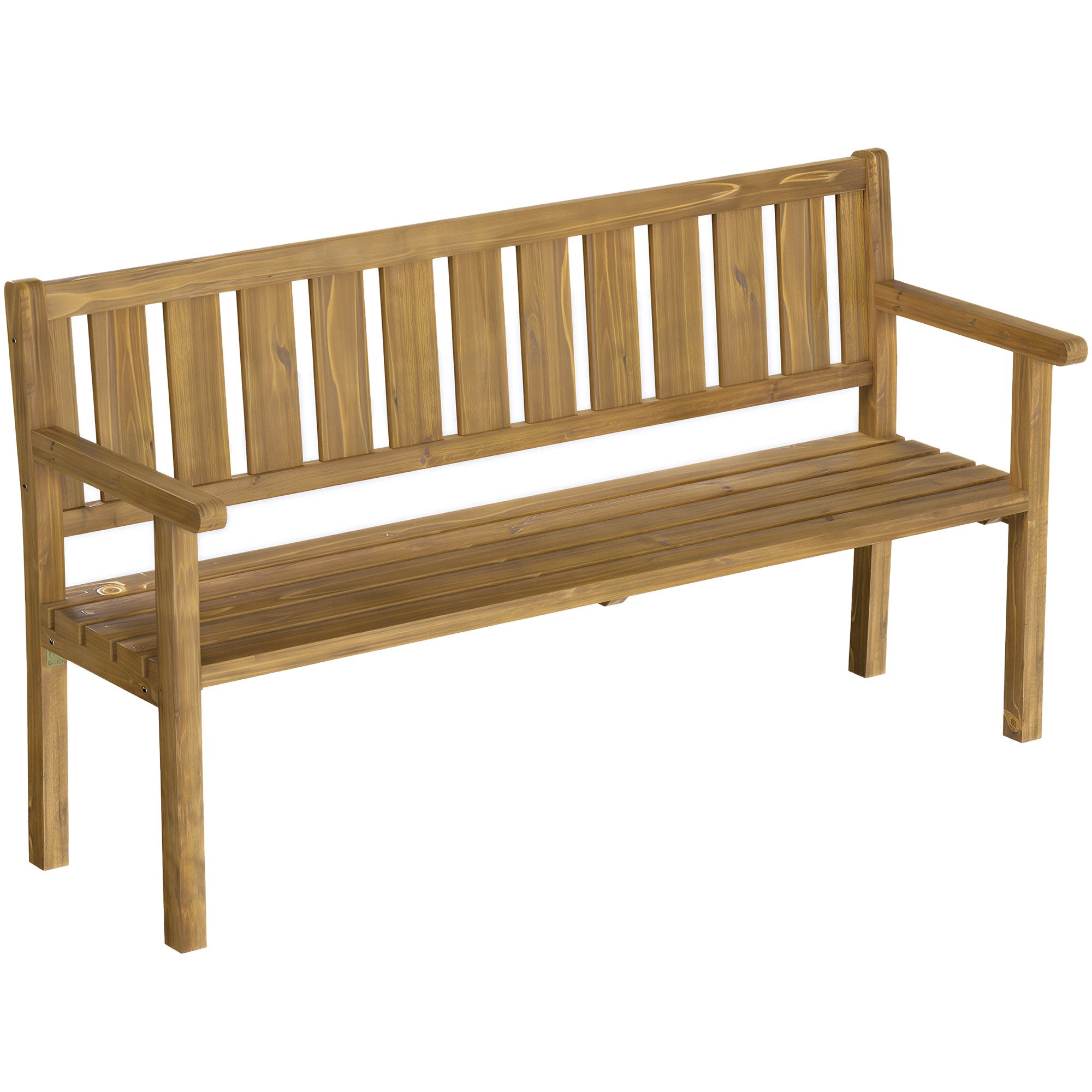 Trädgårdsbänk för utomhusbruk, teakfinish, 3-sits, 360 kg kapacitet