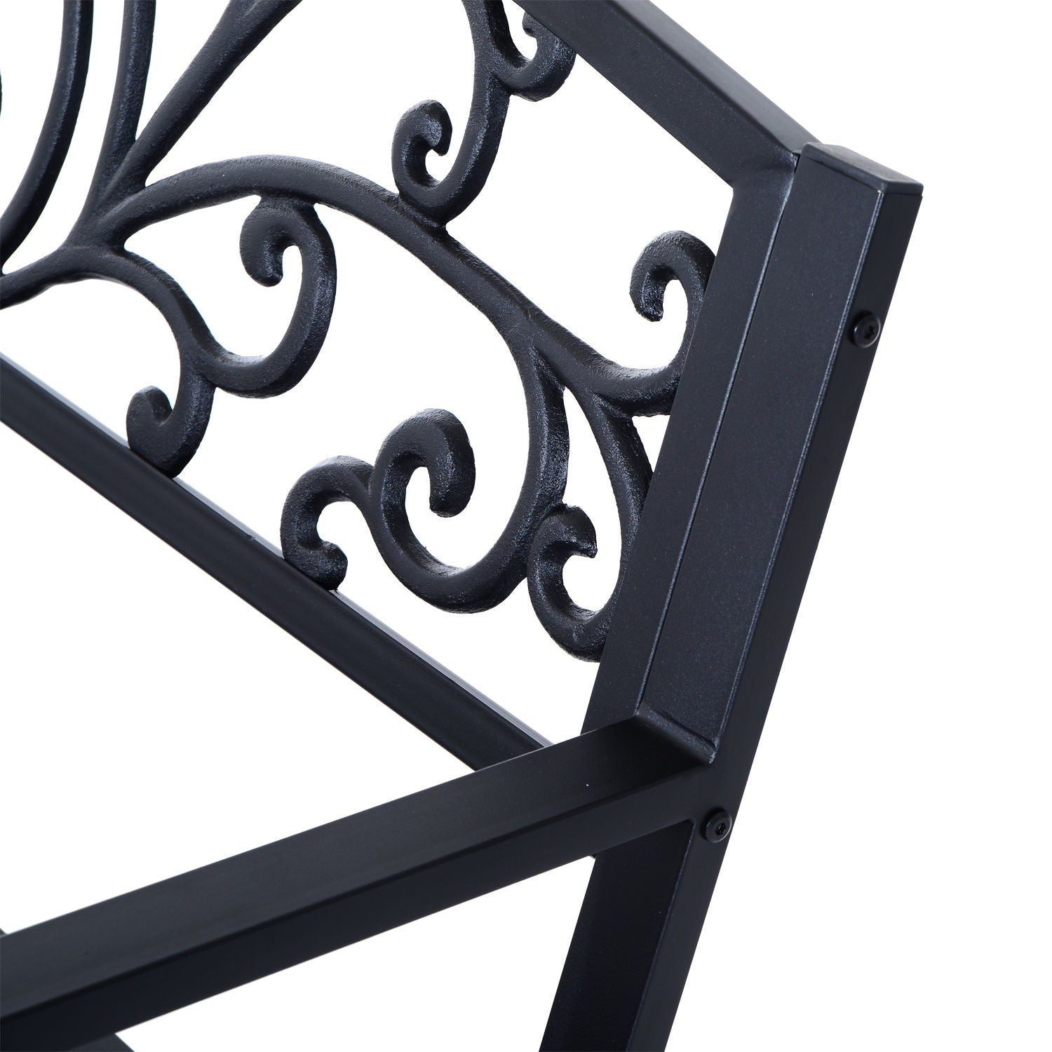 Trädgårdsbänk i metall, 2-sits, svart, 127x60x85 cm