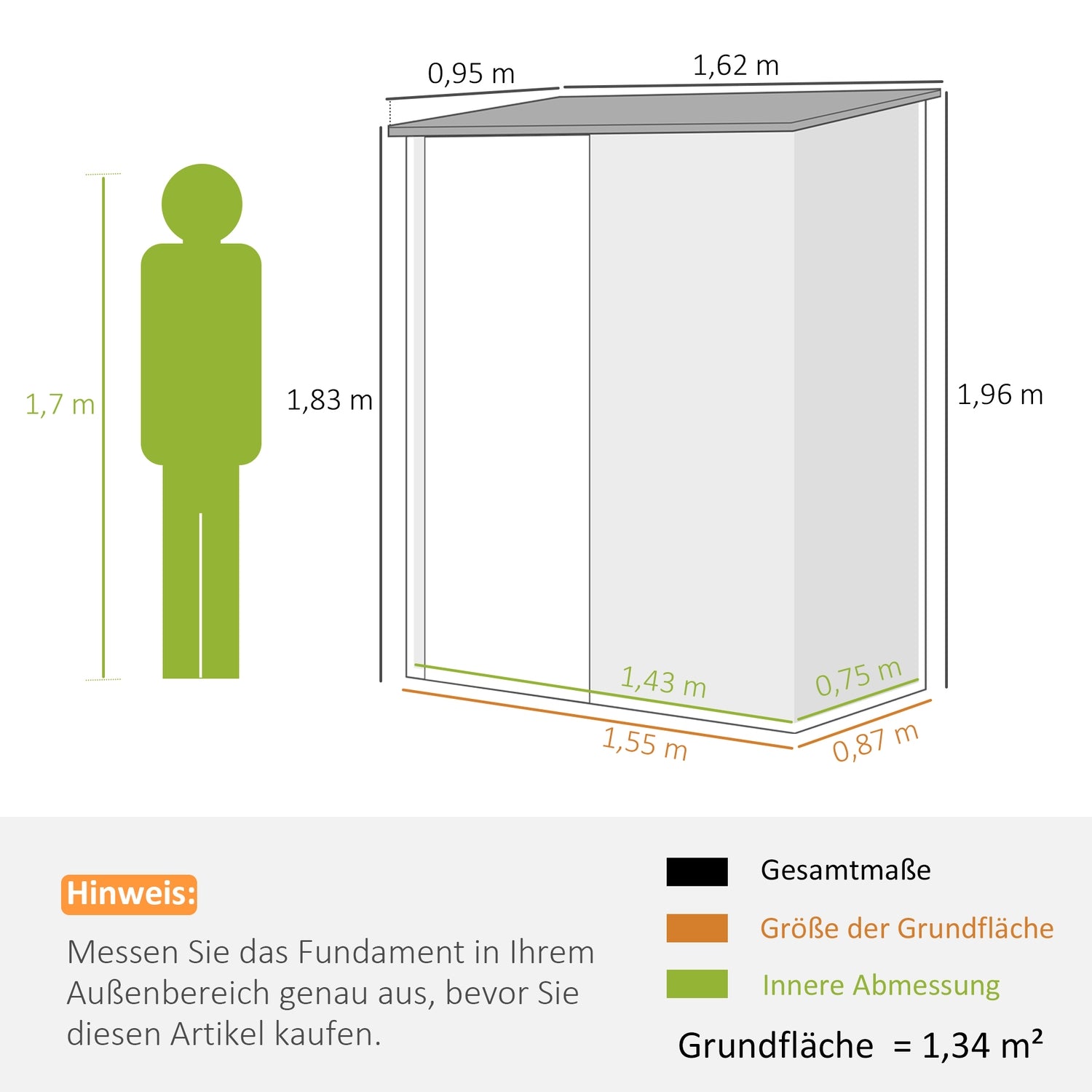 Trädgårdsbod 1,34m² Pent tak, galvaniserat stål Brun