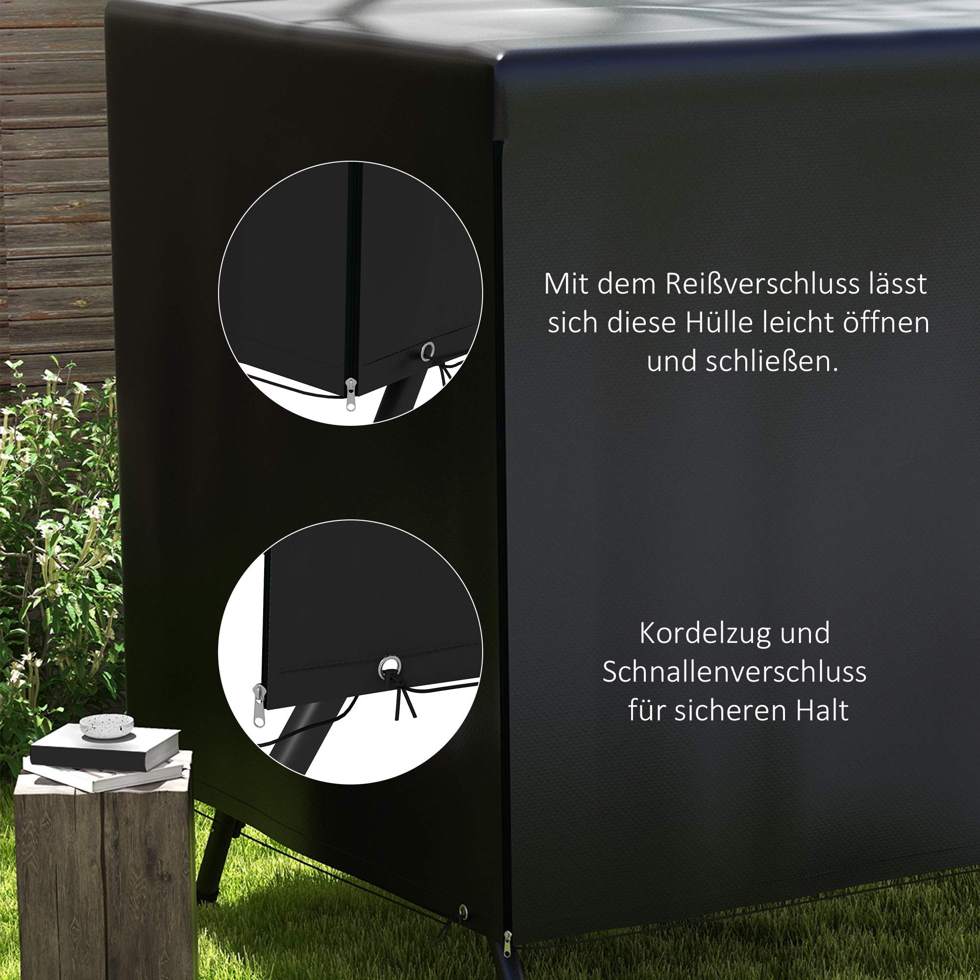 Trädgårdsmöbelöverdrag, PE, Vattentätt, 215x155x150 cm