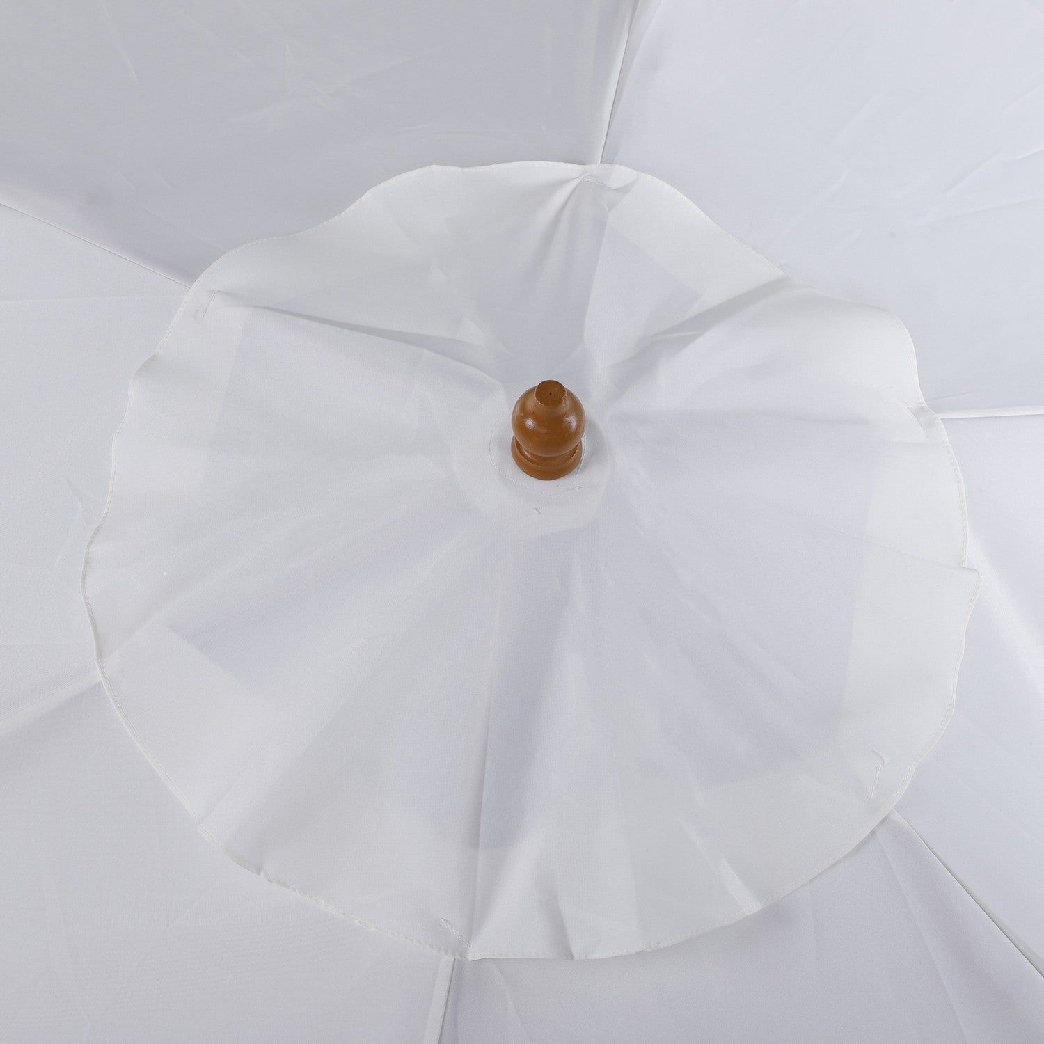 Trädgårdsparasoll, Bambu & Polyester, Ø2,5 x 2,3 m, Vit