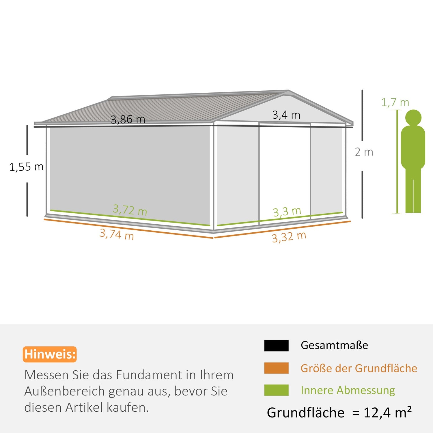 Trädgårdsredskapsbod, 12,4 m², stål, väderbeständig, brun