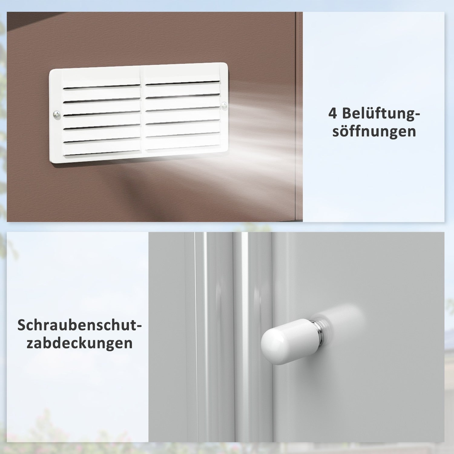 Trädgårdsredskapsbod, 12,4 m², stål, väderbeständig, brun