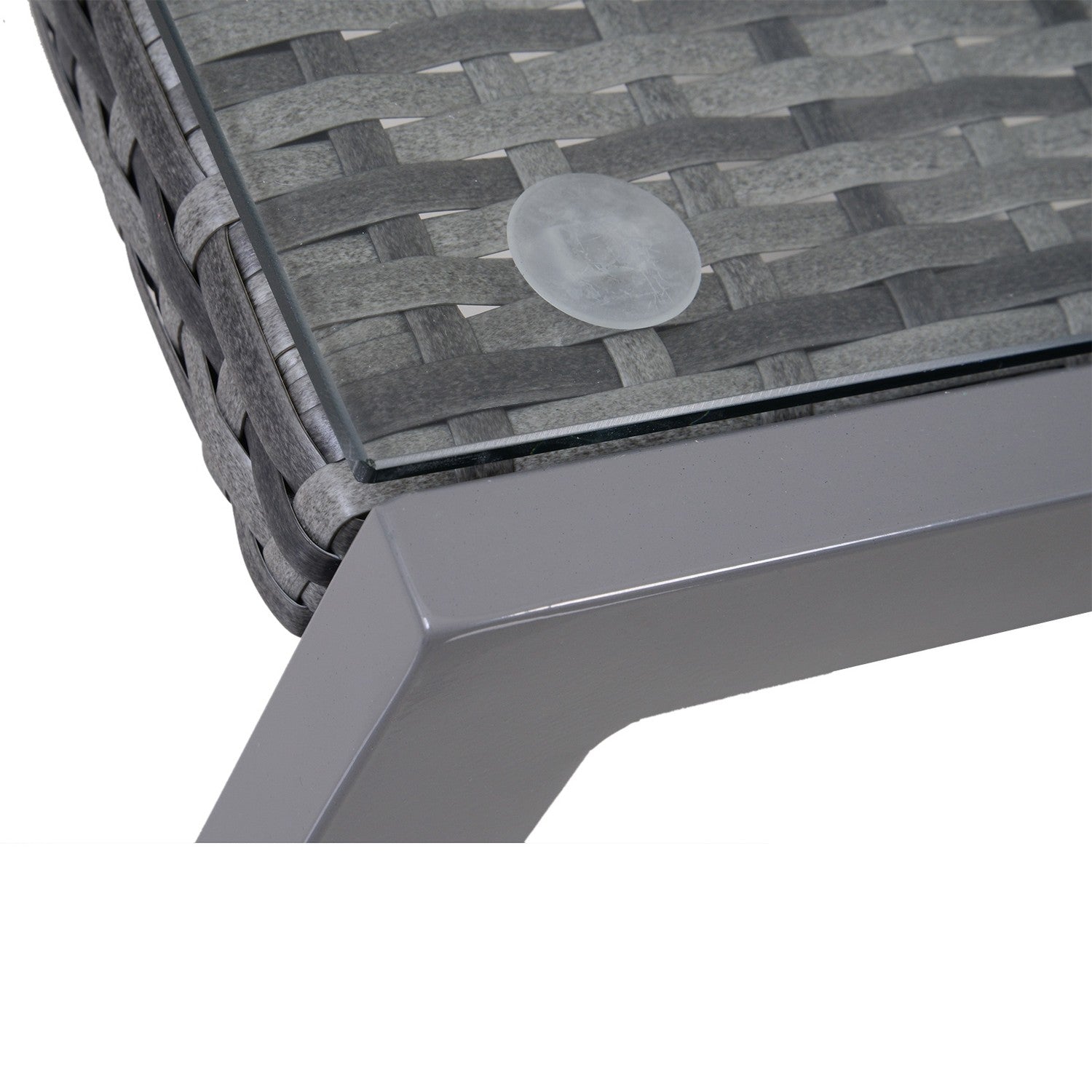 Trädgårdssidobord, härdat glas, polyrotting & aluminium