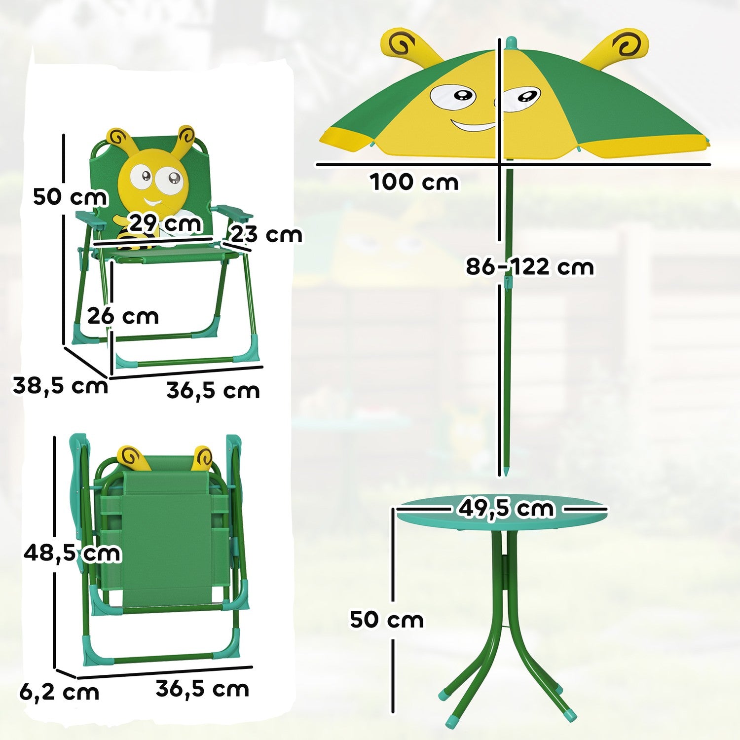 Trädgårdssittset för barn med parasoll, Bee Design
