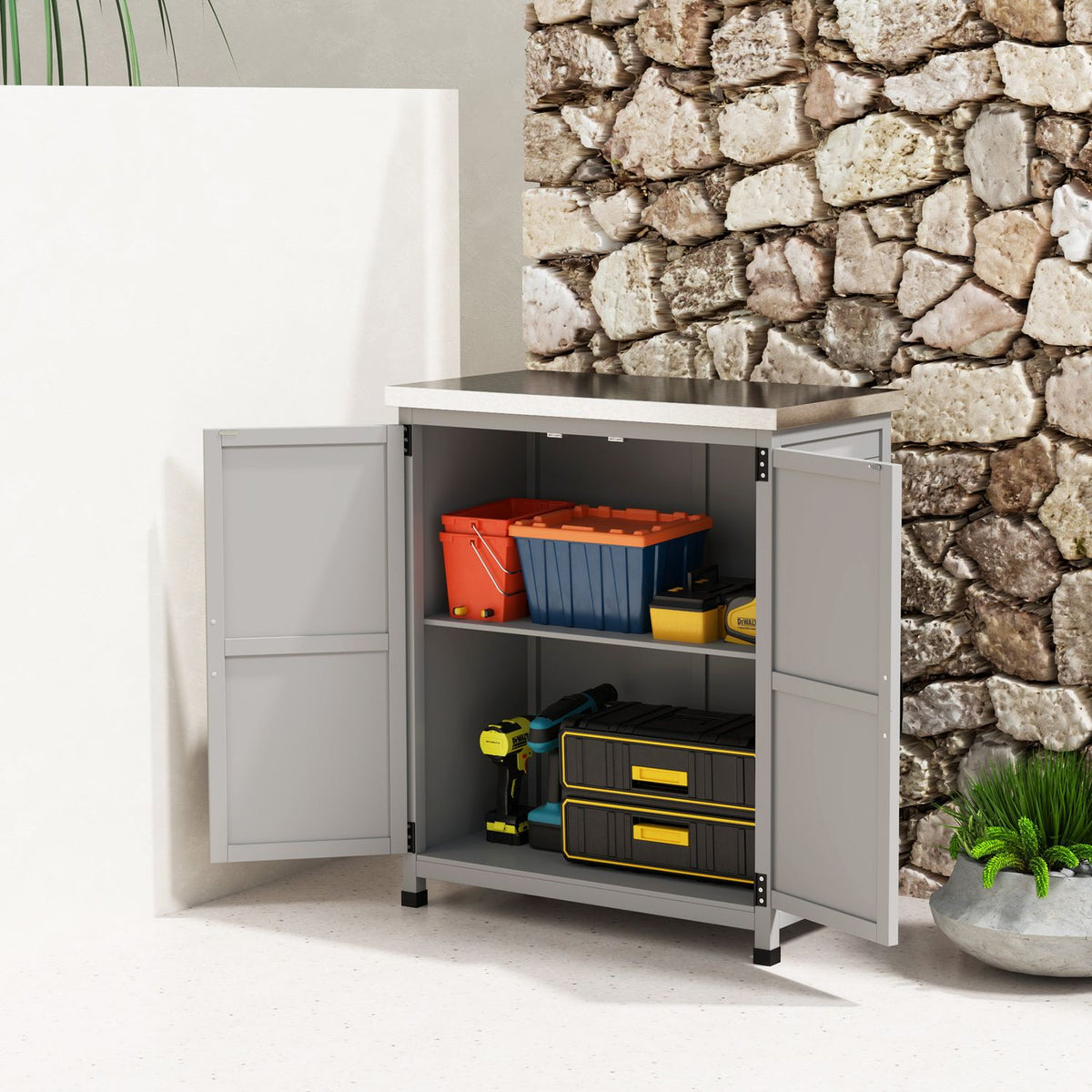 Armoire de jardin extérieure – abri à outils résistant aux intempéries