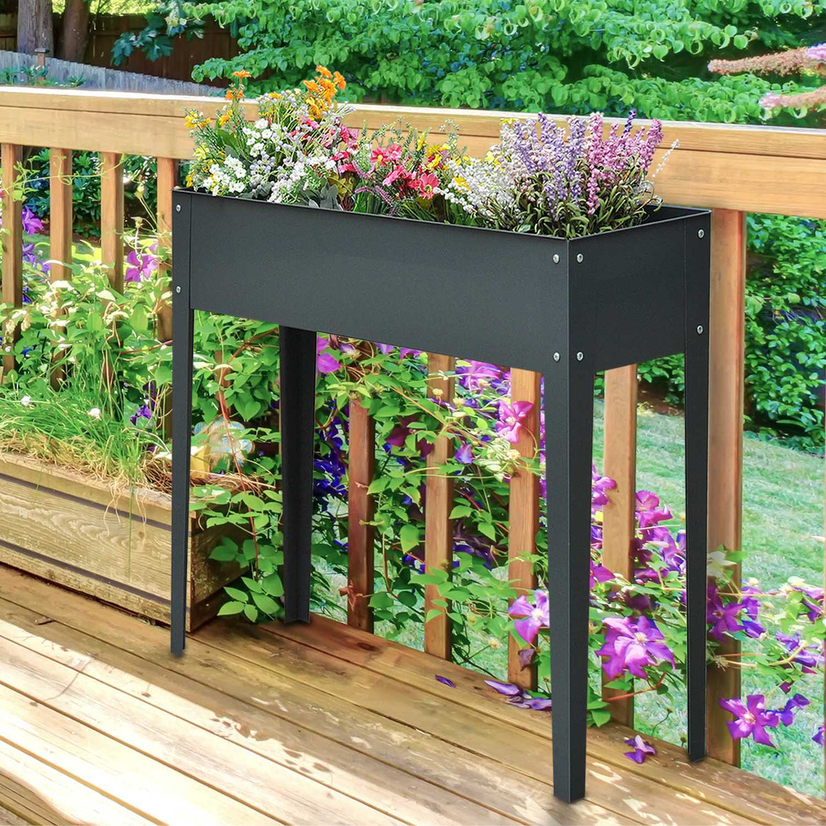 Hochbeet aus Metall – 100x30x80 cm, mit Drainage