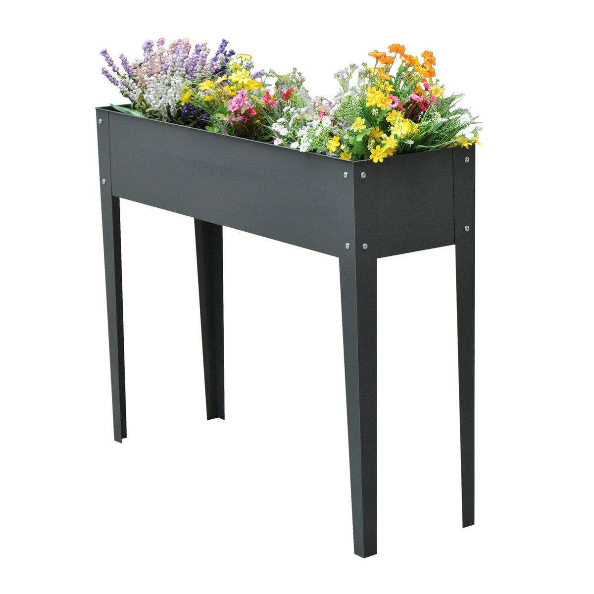 Hochbeet aus Metall – 100x30x80 cm, mit Drainage