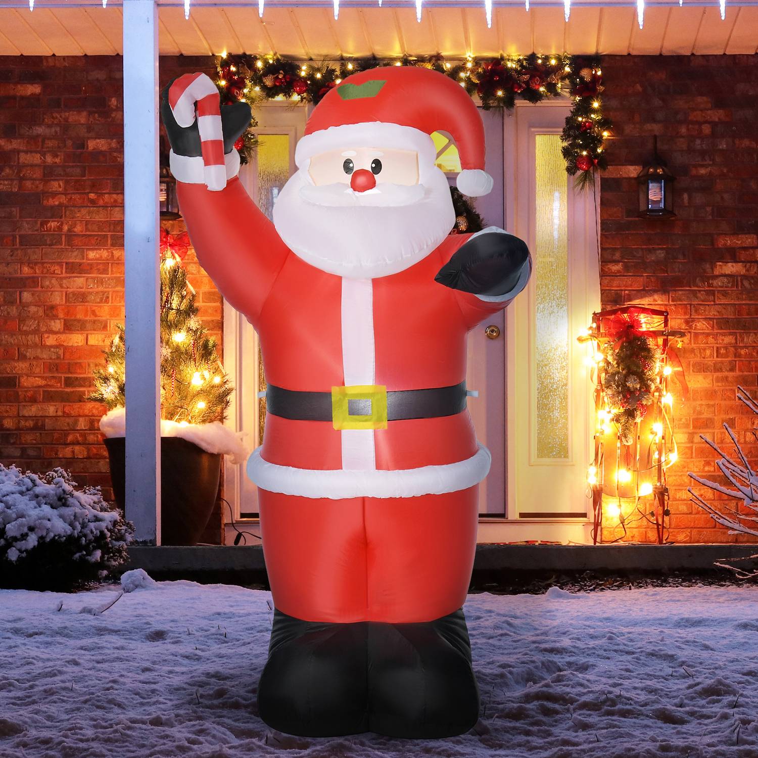 Uppblåsbar jultomte med LED-ljus, 240cm, utomhus