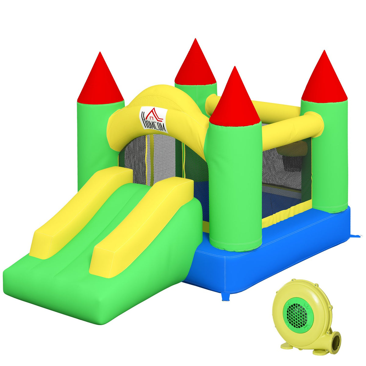 Château gonflable pour enfant avec toboggan et filet, 300x180x160 cm