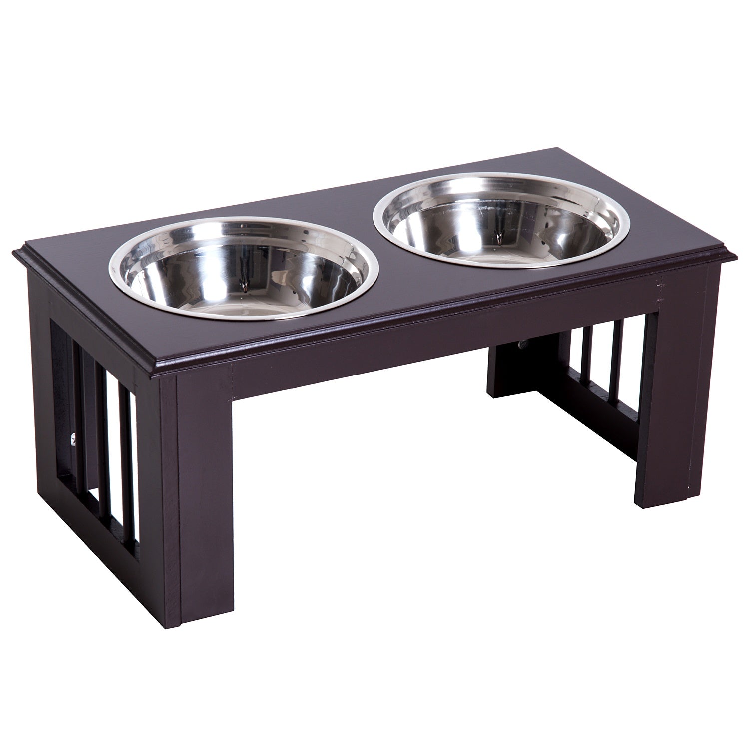 Upphöjd hundskålstativ – rostfritt stål, 23""x12""x10""
