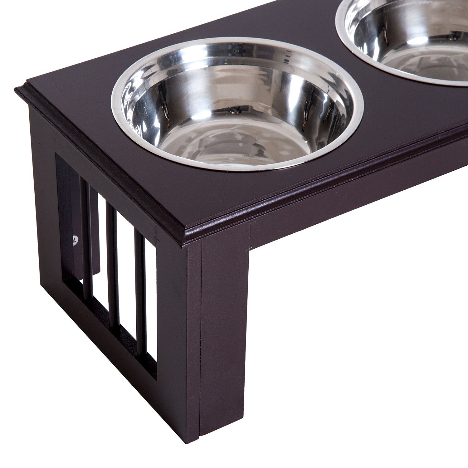 Upphöjd hundskålstativ – rostfritt stål, 23""x12""x10""