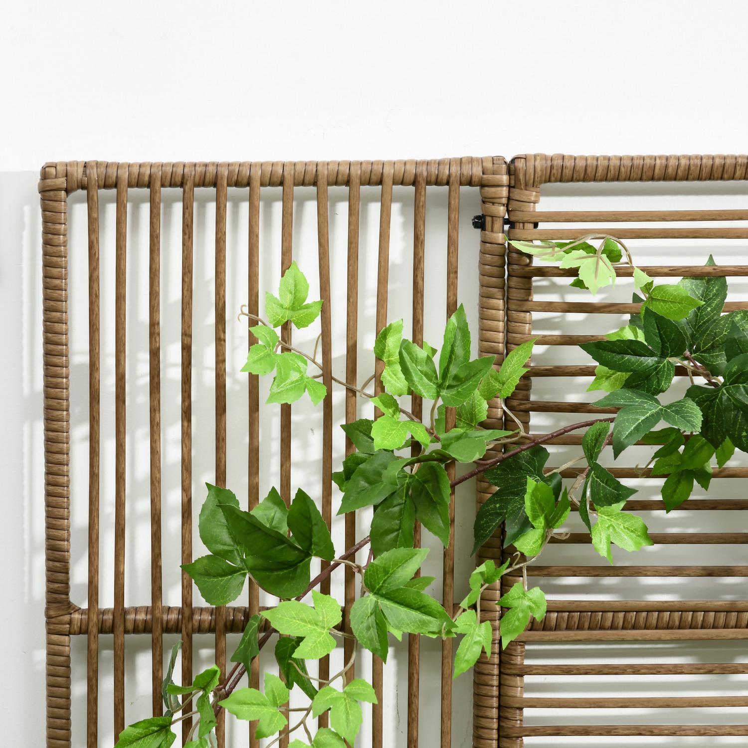 Upphöjd plantering i polyrattan med spaljé för trädgård och balkong