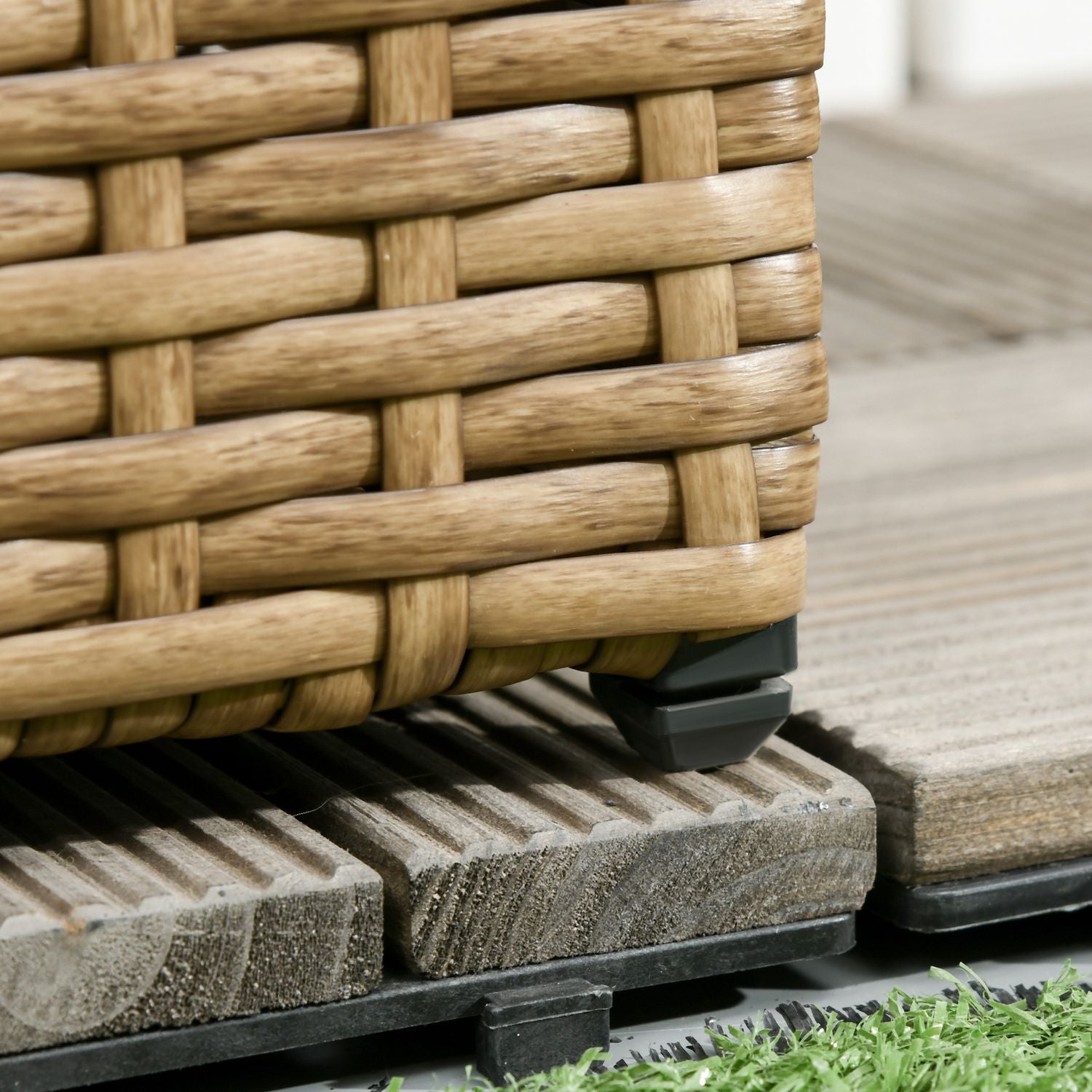 Upphöjd plantering i polyrattan med spaljé för trädgård och balkong