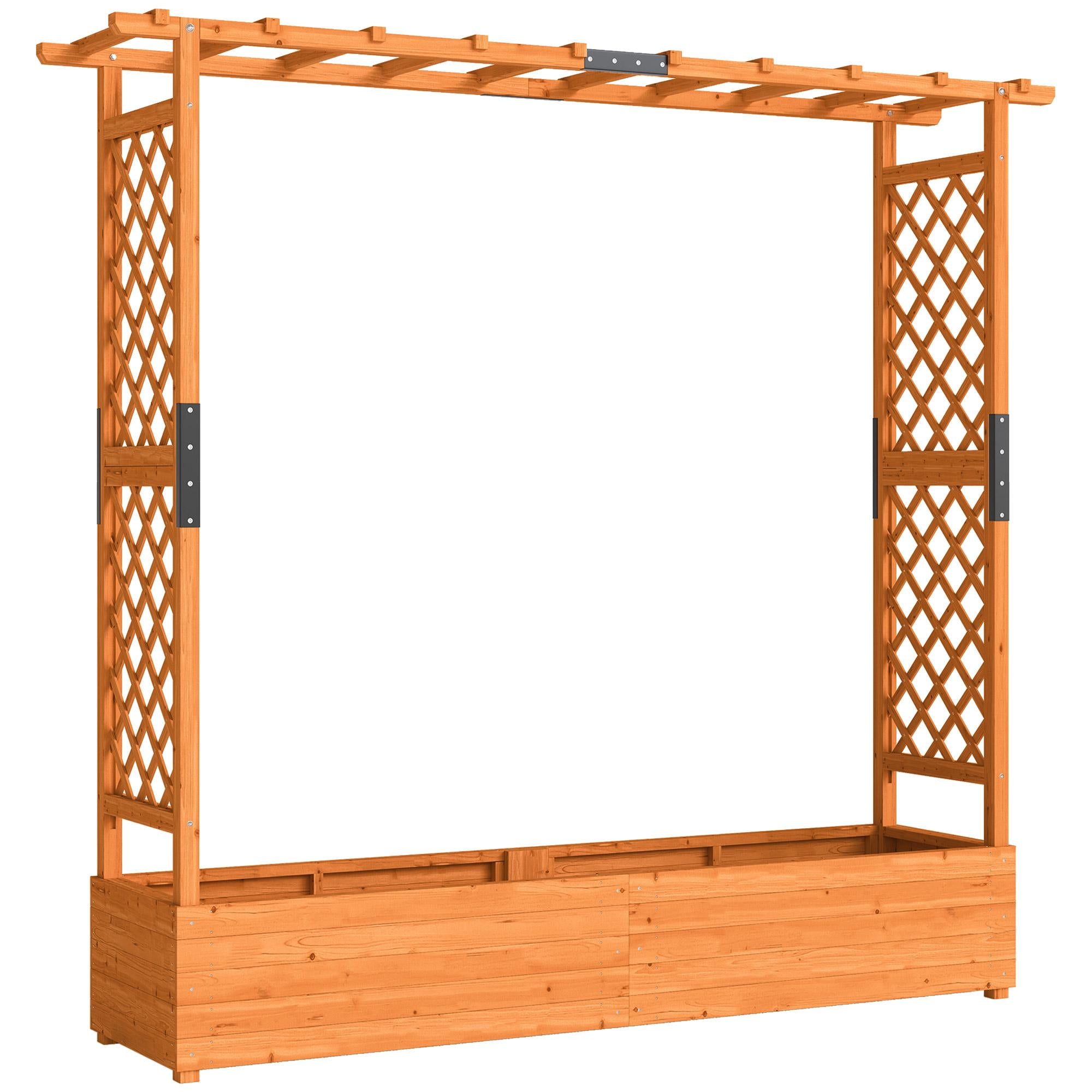 Upphöjd trädgårdsbädd med spaljé och tak, 196x44x181 cm, trä