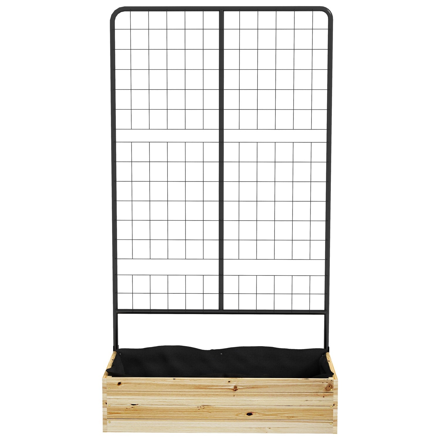 Upphöjd träsäng med spaljé – 80x38x145 cm Planteringslåda