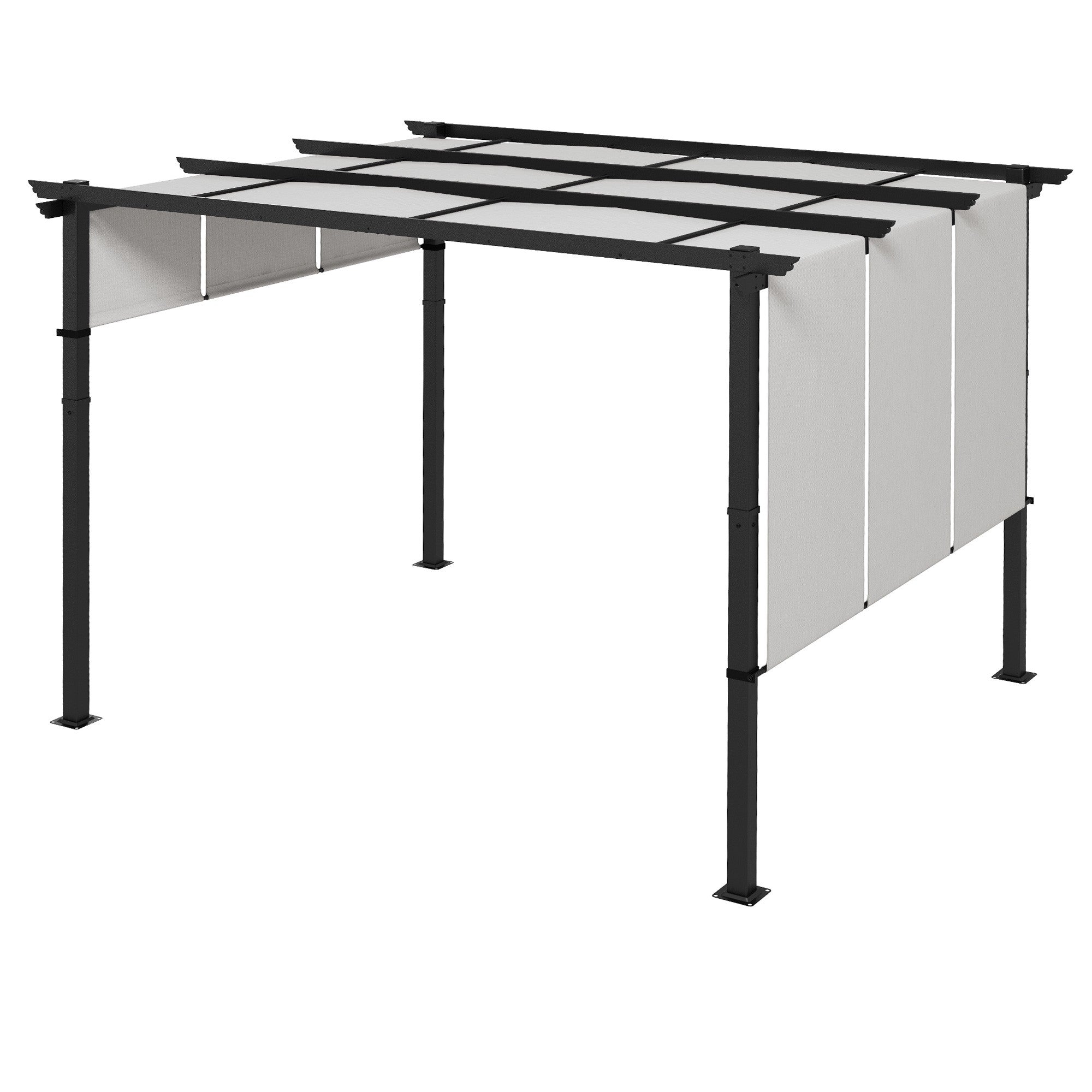 Utdragbar pergola 3x3,5m, stålram, UV-skydd