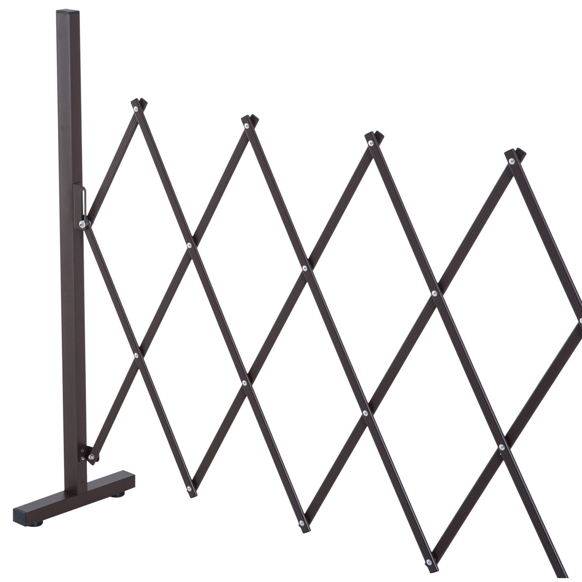 Ausziehbares Scherengitter aus Aluminium – 35-300 cm, braun