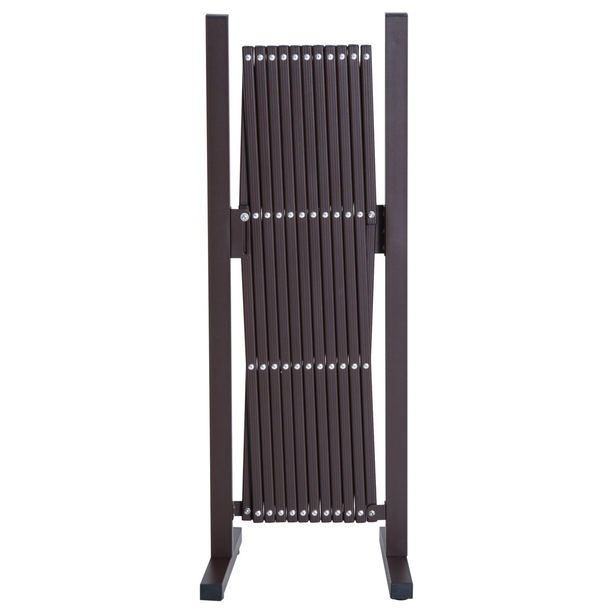 Ausziehbares Scherengitter aus Aluminium – 35-300 cm, braun