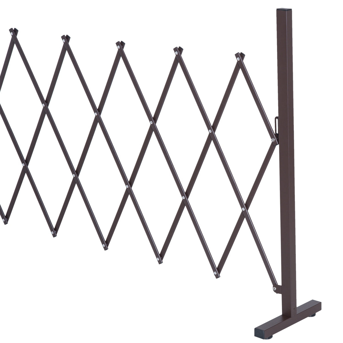 Ausziehbares Scherengitter aus Aluminium – 35-300 cm, braun