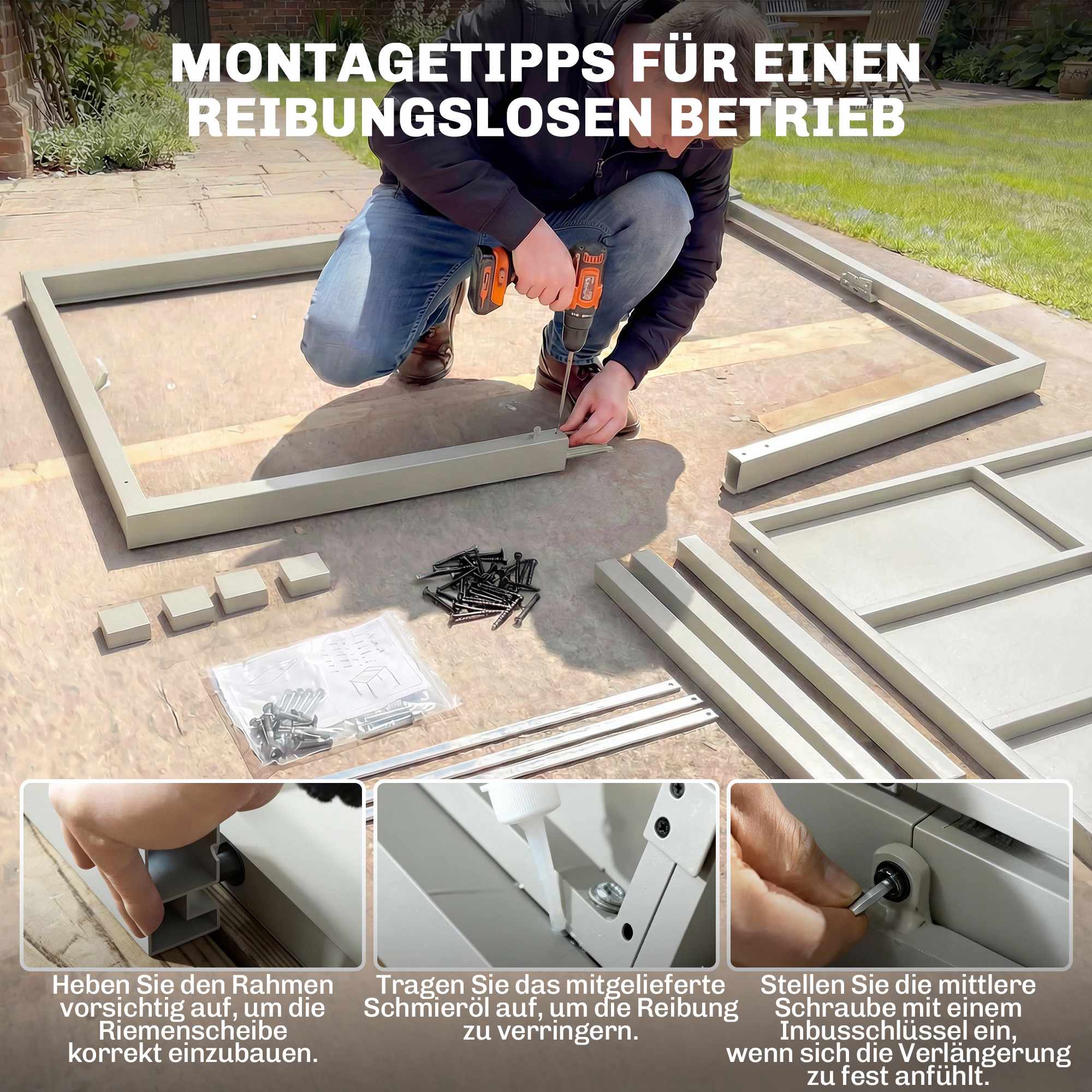 Utdragbart matbord för utomhusbruk, aluminium, 154-214 cm