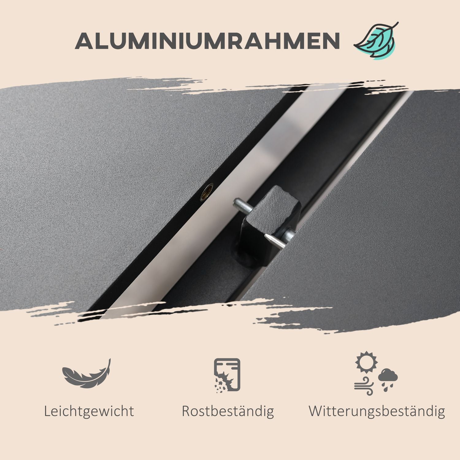 Utdragbart trädgårdsbord i aluminium, svart, 180-240cm