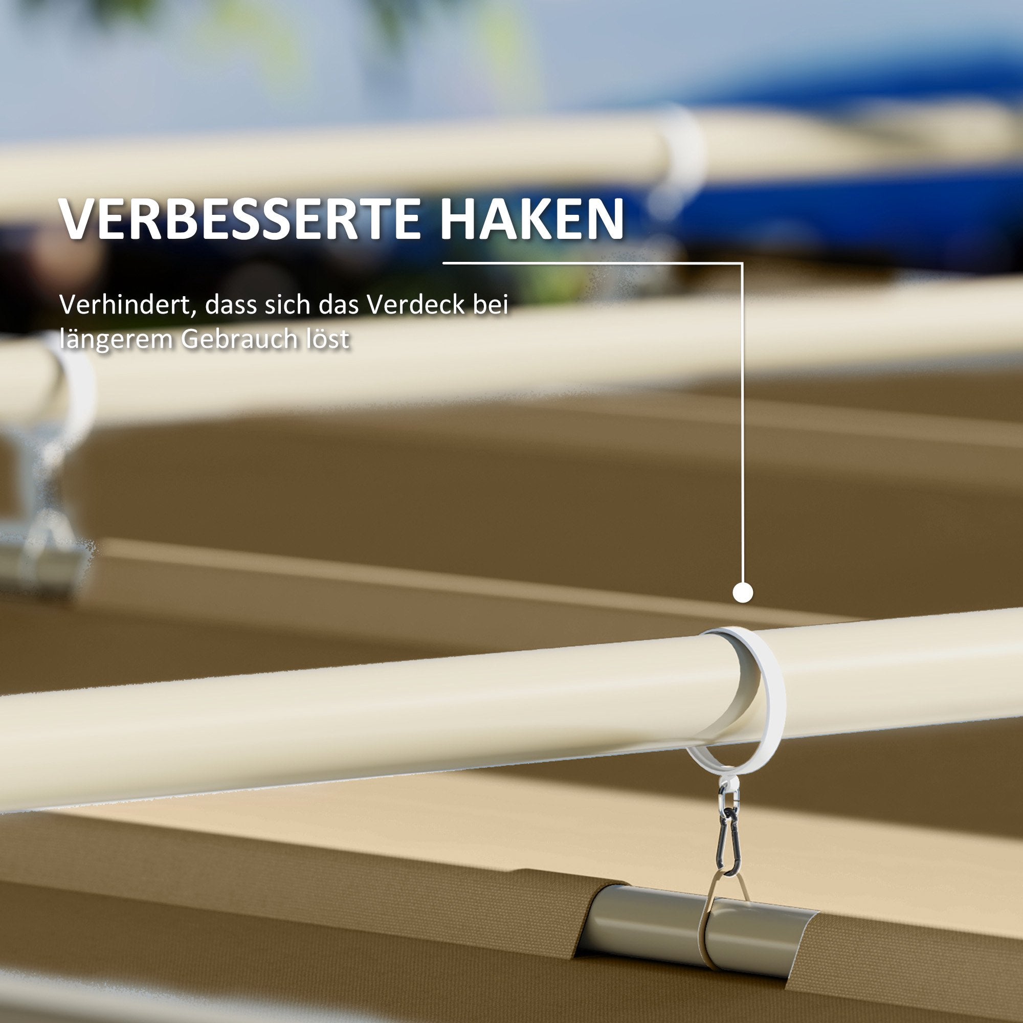 Utfällbar trädgårdspergola, 3x3m, kaki, UPF30+ tak