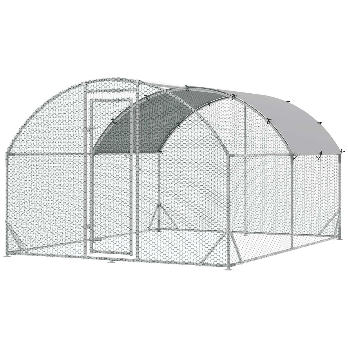 Poulailler extérieur en acier avec protection UV, porte – pour 6-12 poules