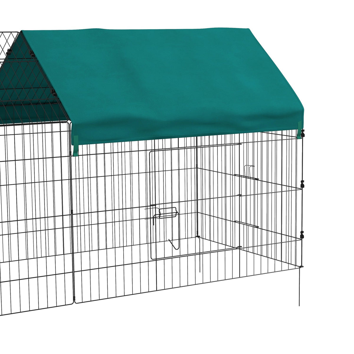 Maison d'extérieur pour petits animaux, acier avec couvercle, vert