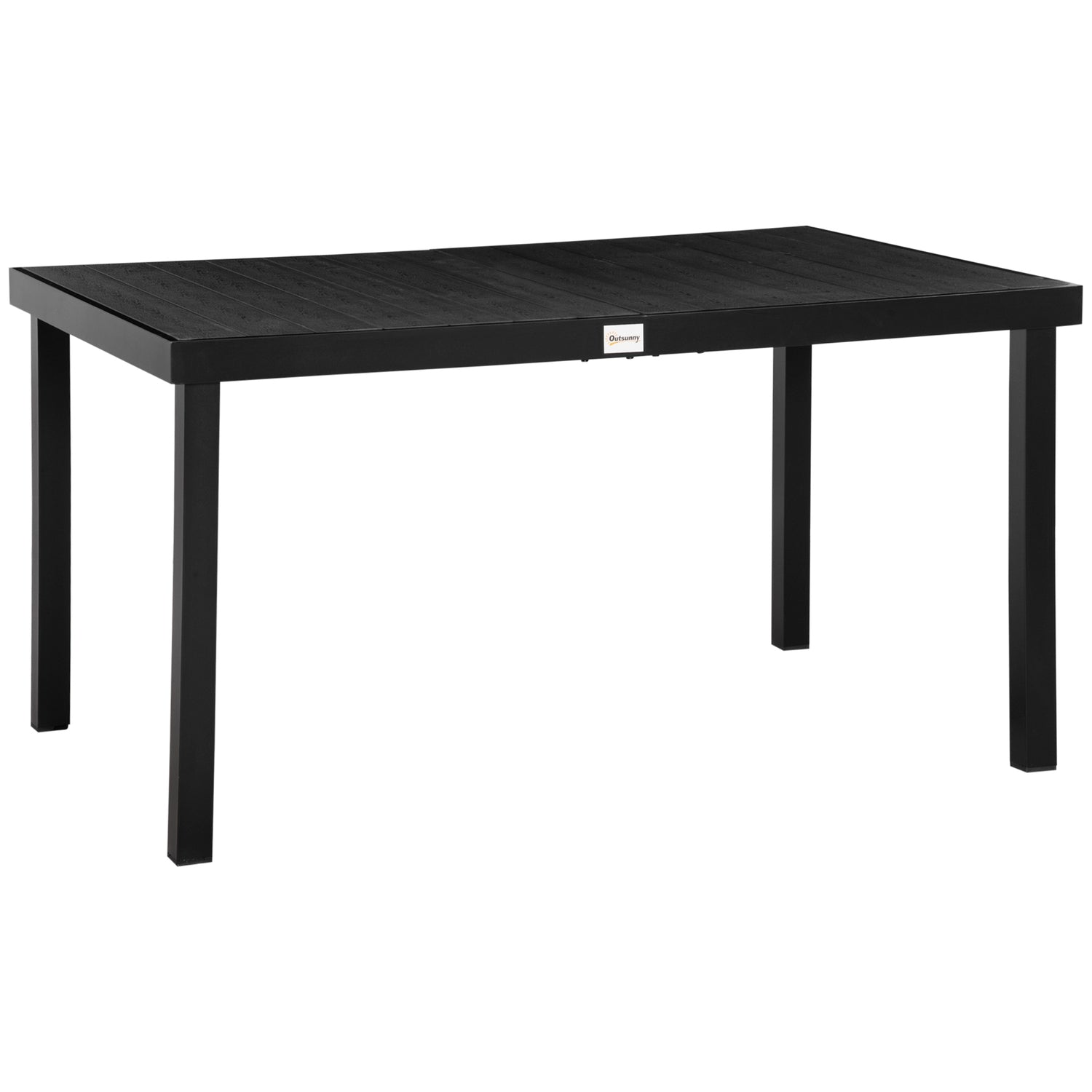 Utomhusmatbord för 6, lättskött aluminium, svart
