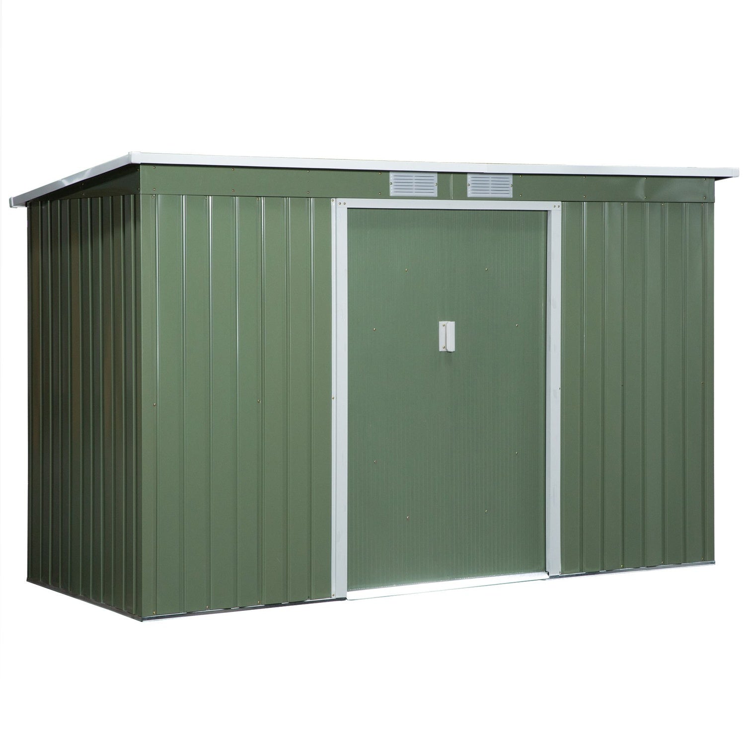 Utomhusstål trädgårdsskjul, skjutdörr, ventilationsfönster