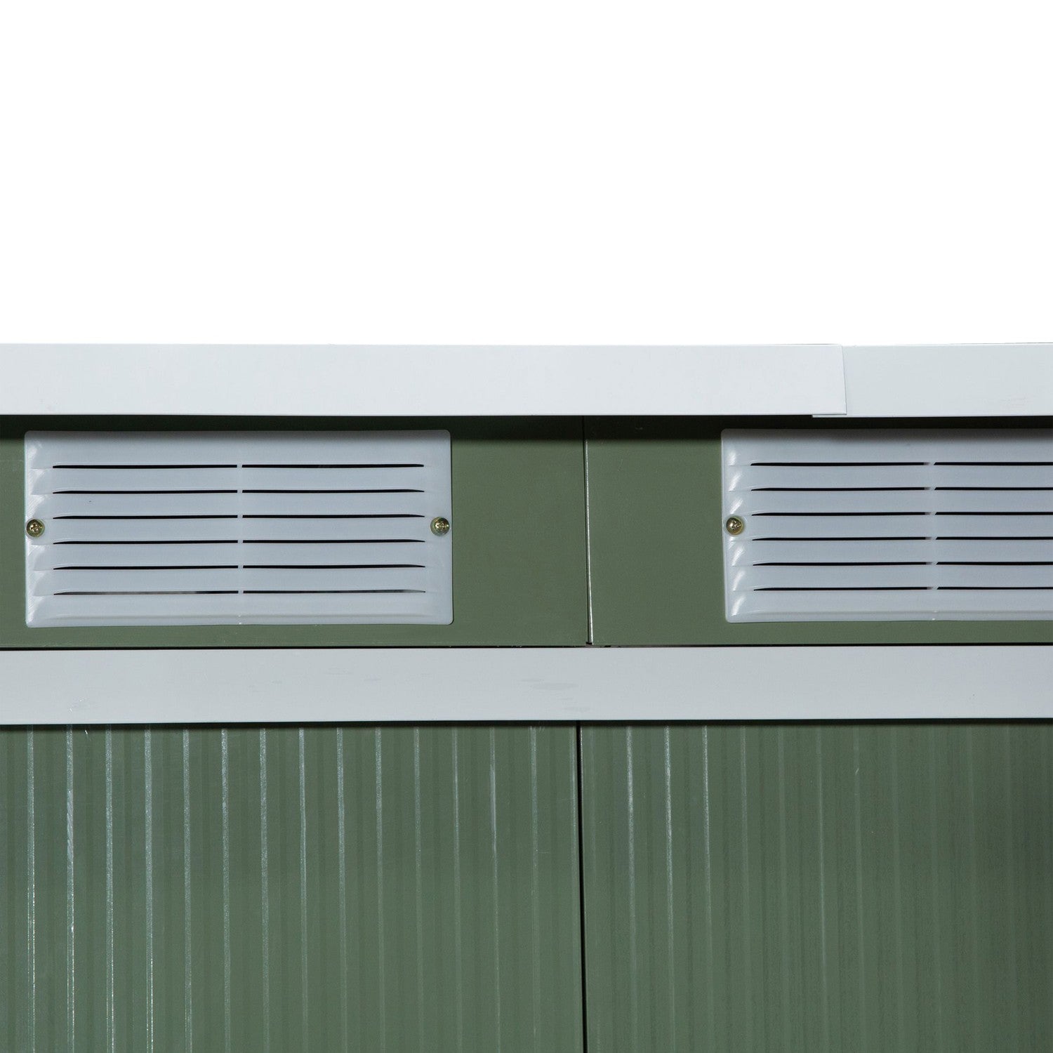 Utomhusstål trädgårdsskjul, skjutdörr, ventilationsfönster