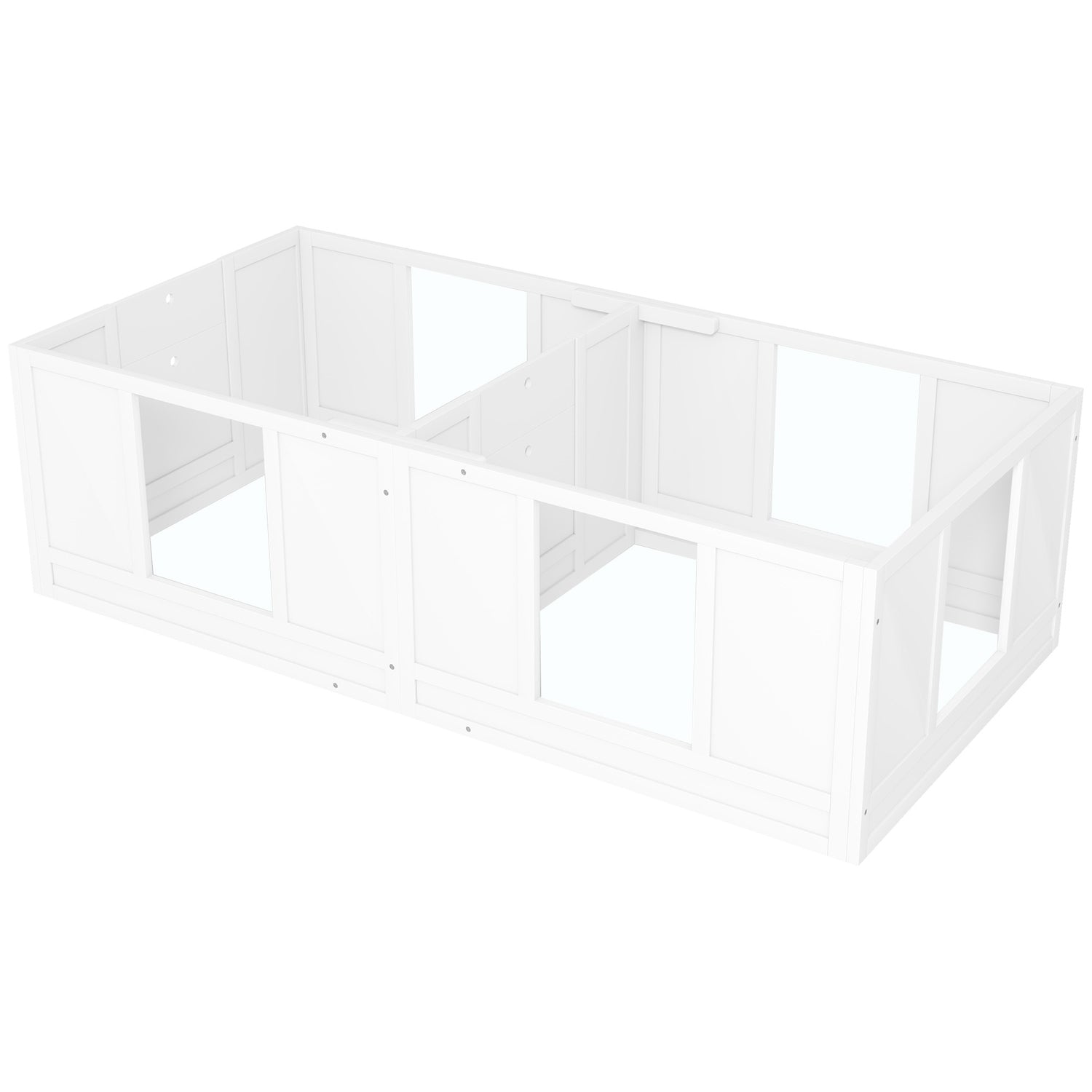 Valplekhage med tvättbar matta och justerbar dörr, vit