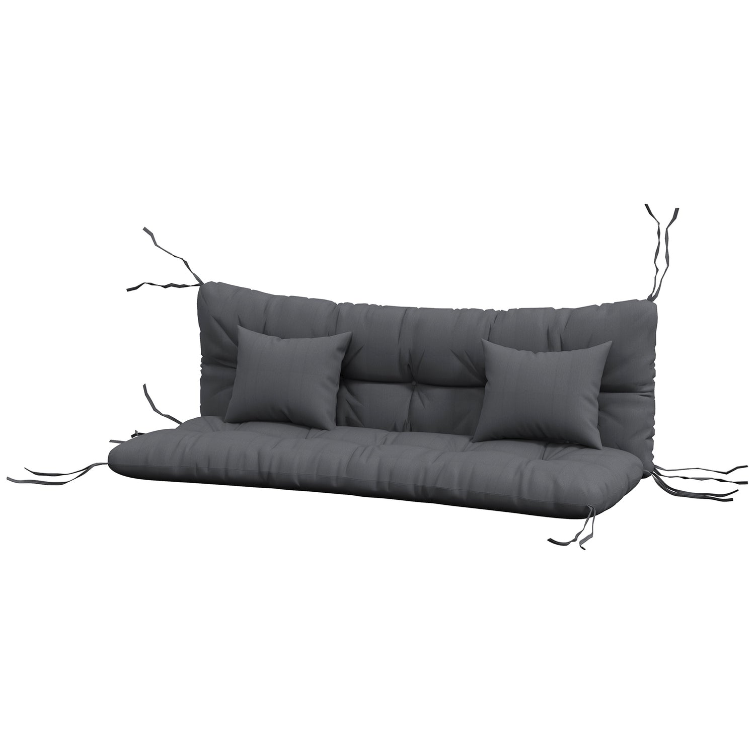Vattenavvisande mörkgrå sittdynor, 150x50 cm, set om 4
