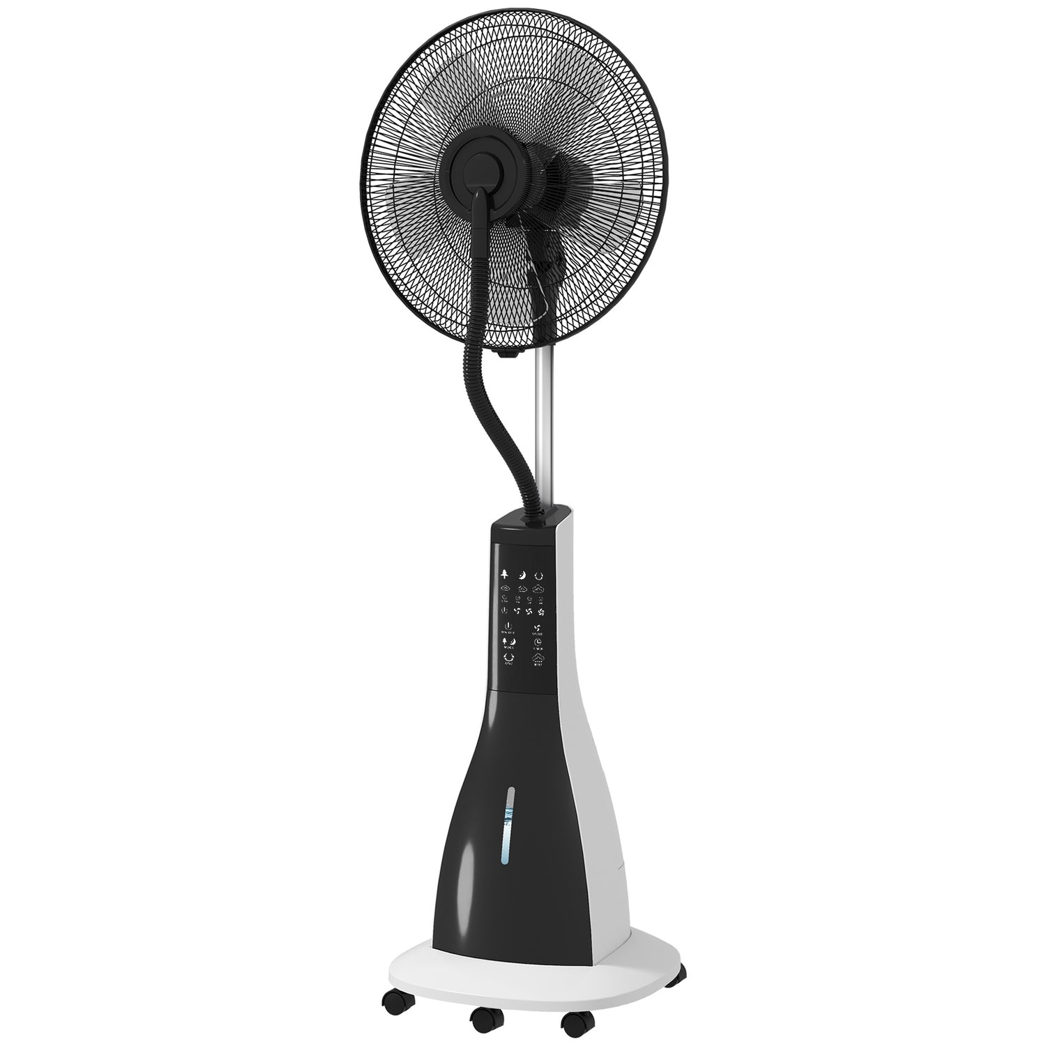 Vattenkylningsfläkt med dimma, fjärrkontroll & 3L tank, 90W, 125cm