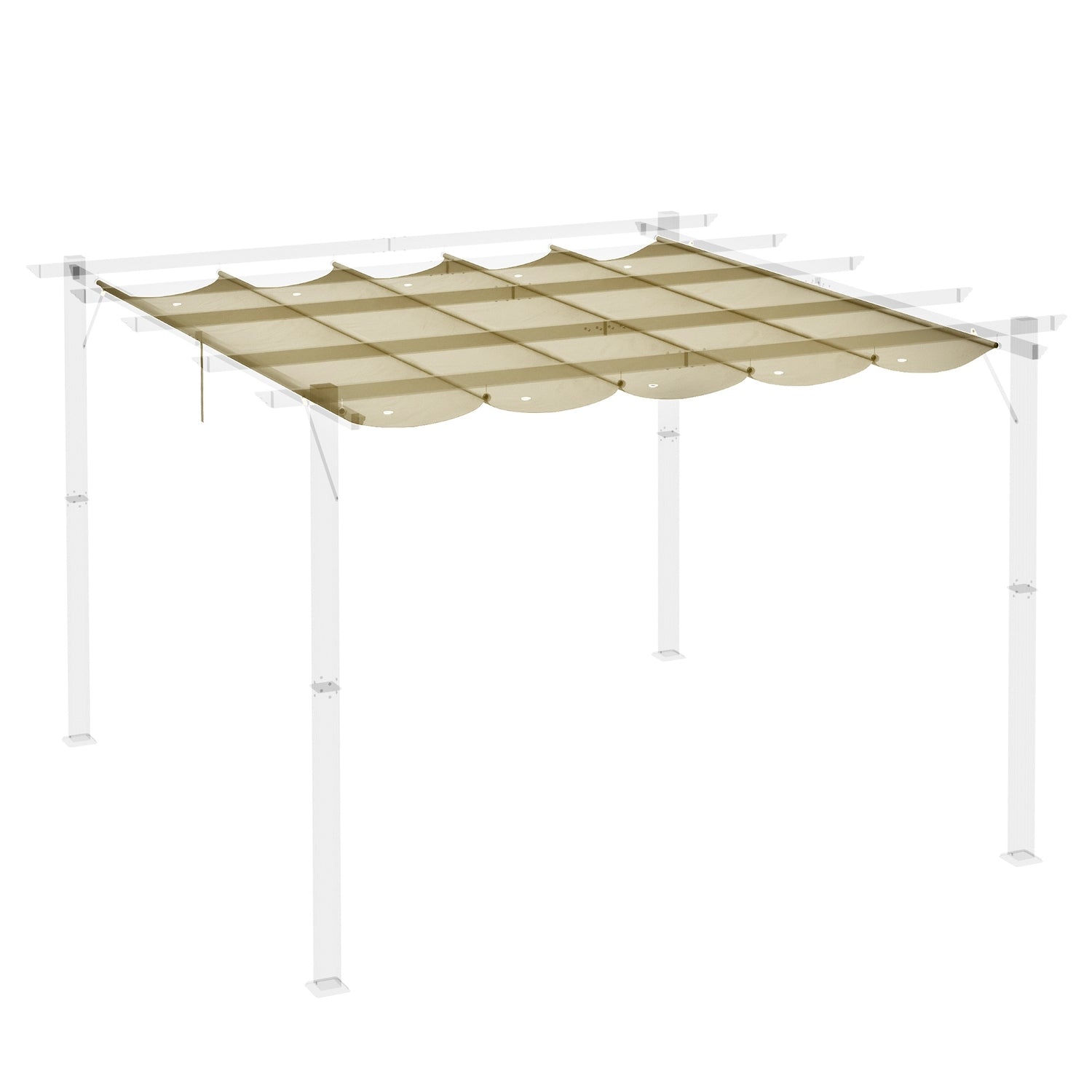 Vattentät 3x3m Pergola Takbyte, beige kapell
