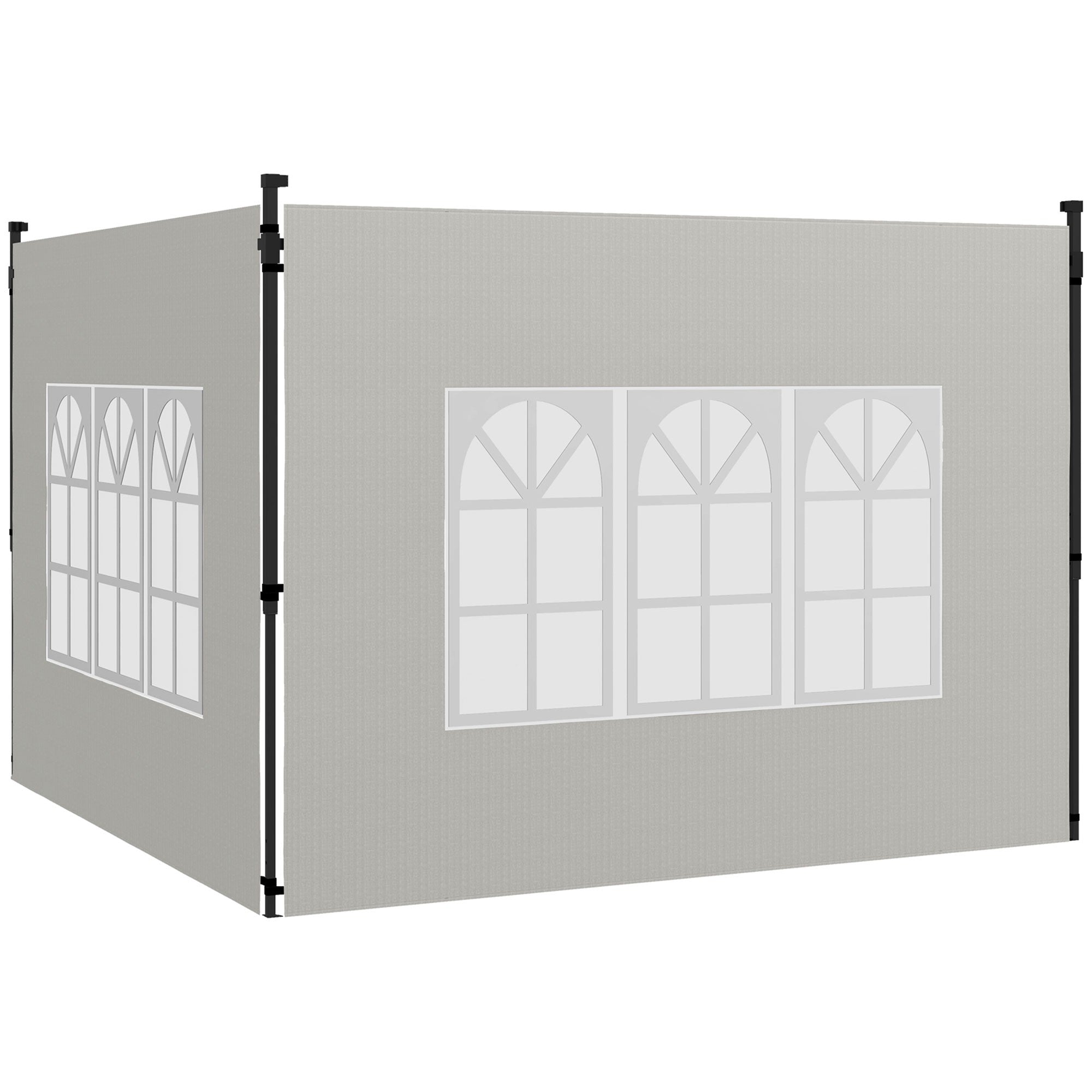 Vattentäta sidoväggar till paviljonger, 3x3/3x6 m, vit