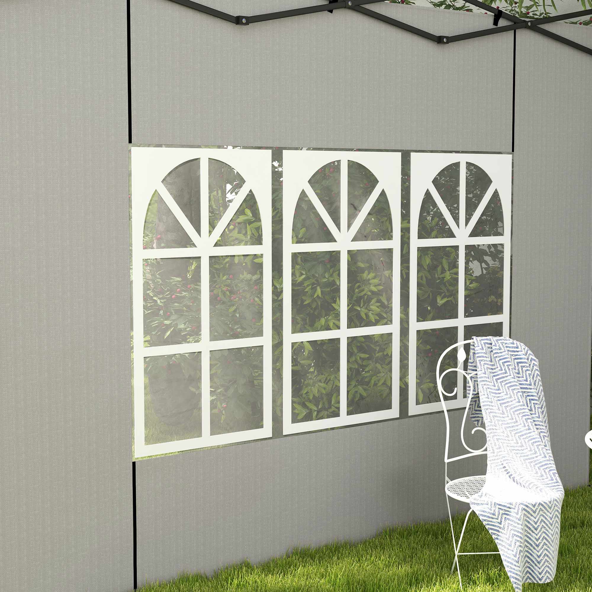 Vattentäta sidoväggar till paviljonger, 3x3/3x6 m, vit