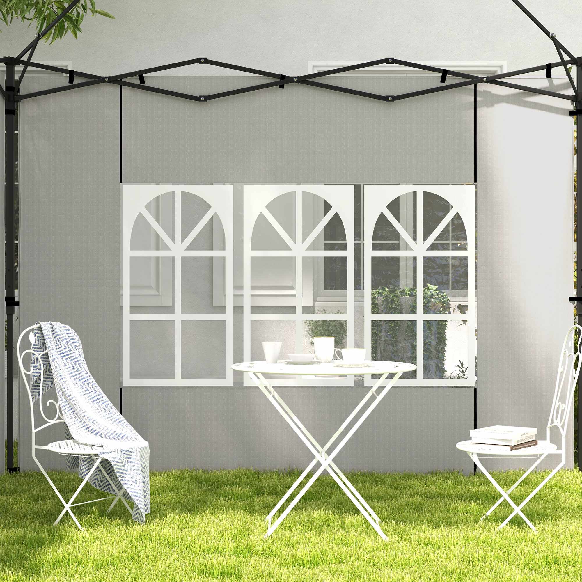 Vattentäta sidoväggar till paviljonger, 3x3/3x6 m, vit