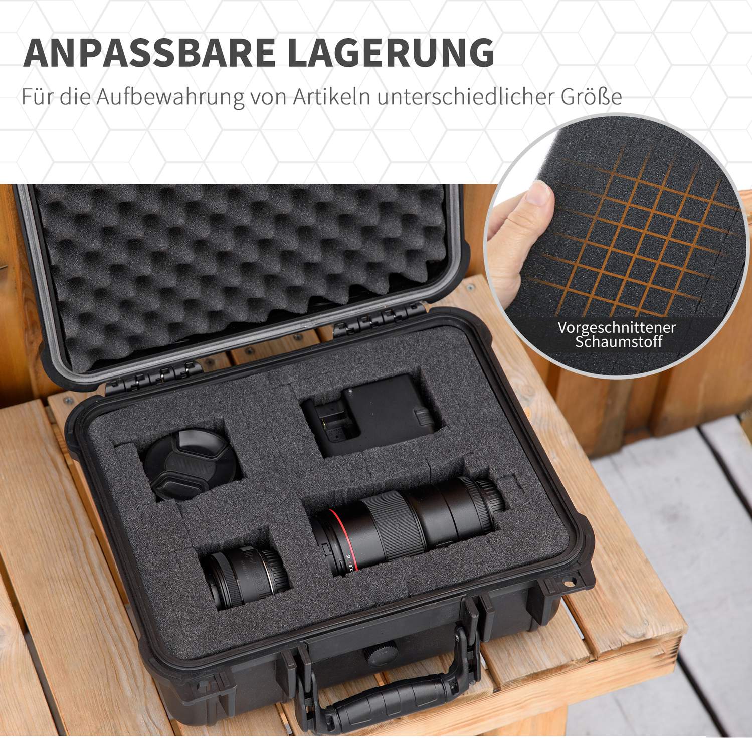 Vattentät fotofodral Set om 2 med skumhandtag