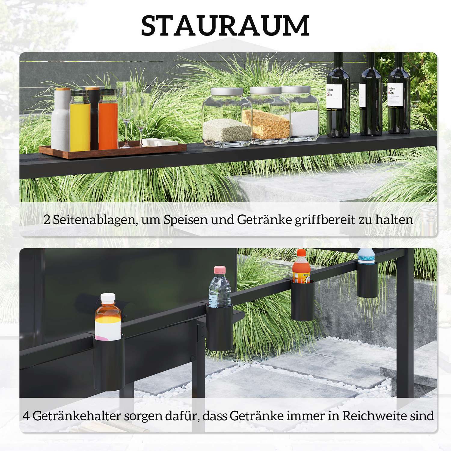 Vattentät grillpaviljong med UV-skydd – 250x160x250cm