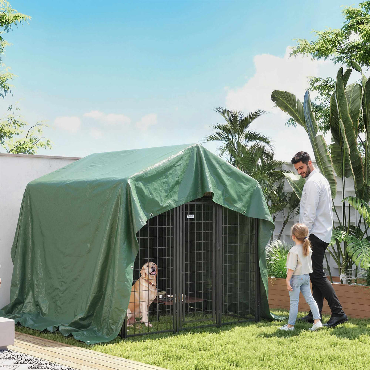 Vattentät presenning 4x6m, rivtålig, UV-stabil, grön