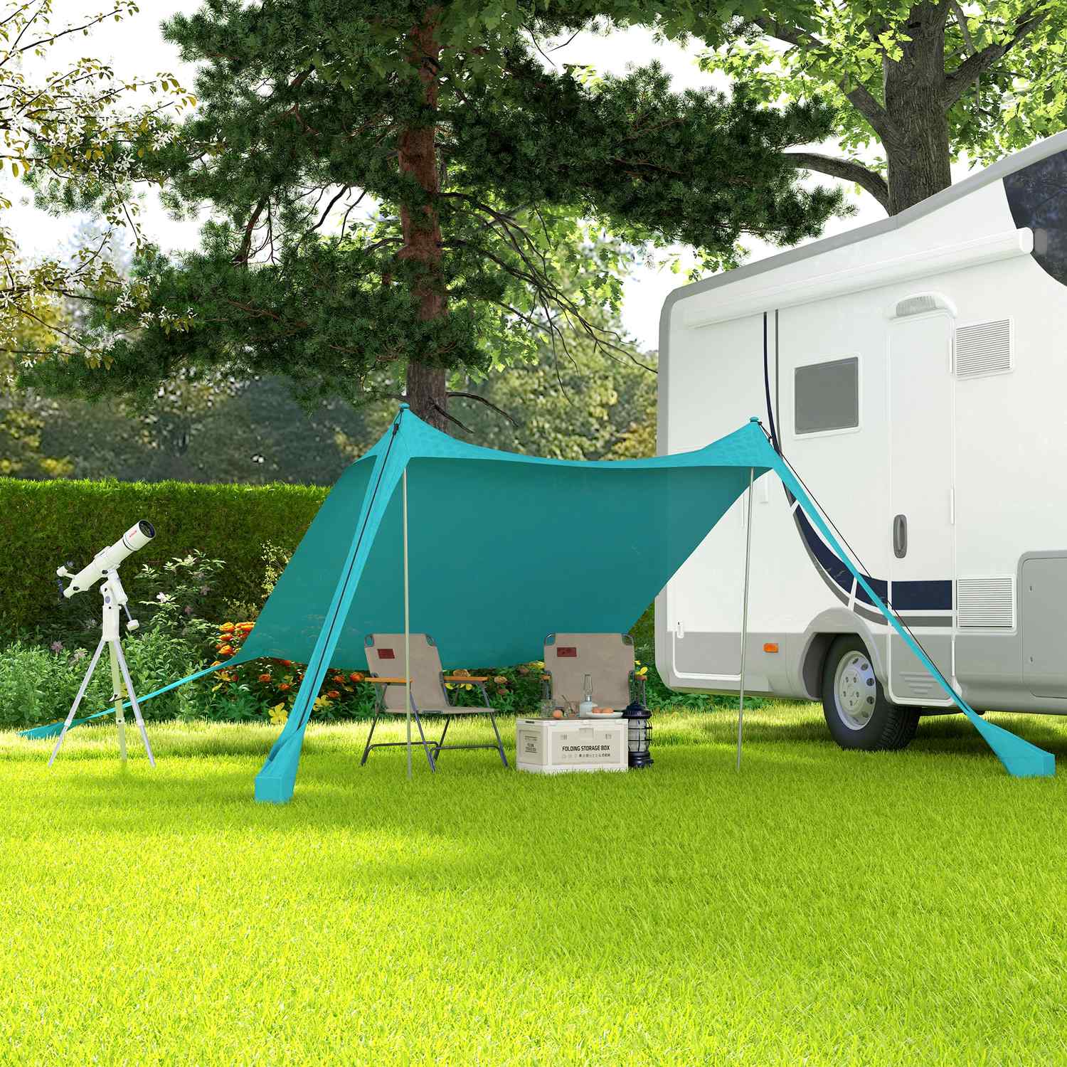 Vattentätt solskydd med UV-skydd, 2,15x2x2M himmelsblå